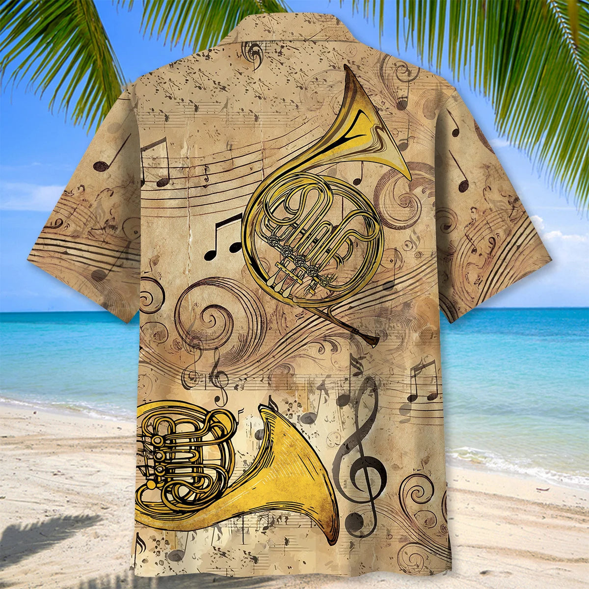 Golden French Horn Hawaiian Shirt