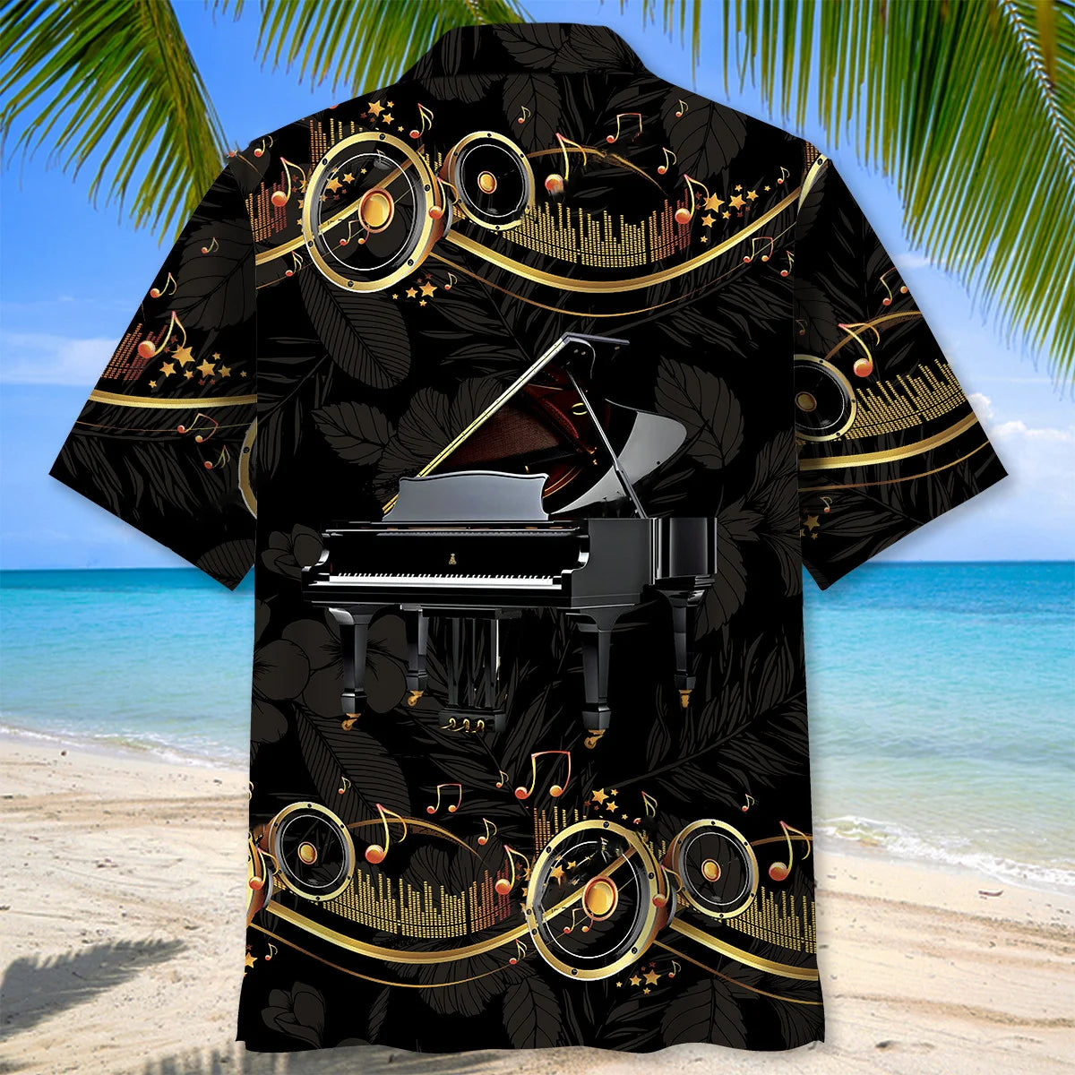 Golden Grand Piano Hawaiian Shirt