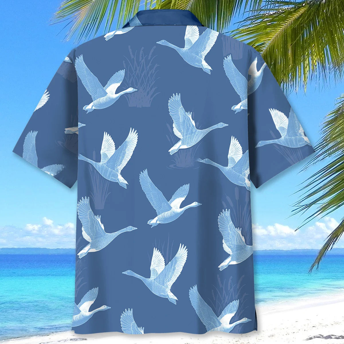 Goose Hunting Blue Hawaiian Shirt