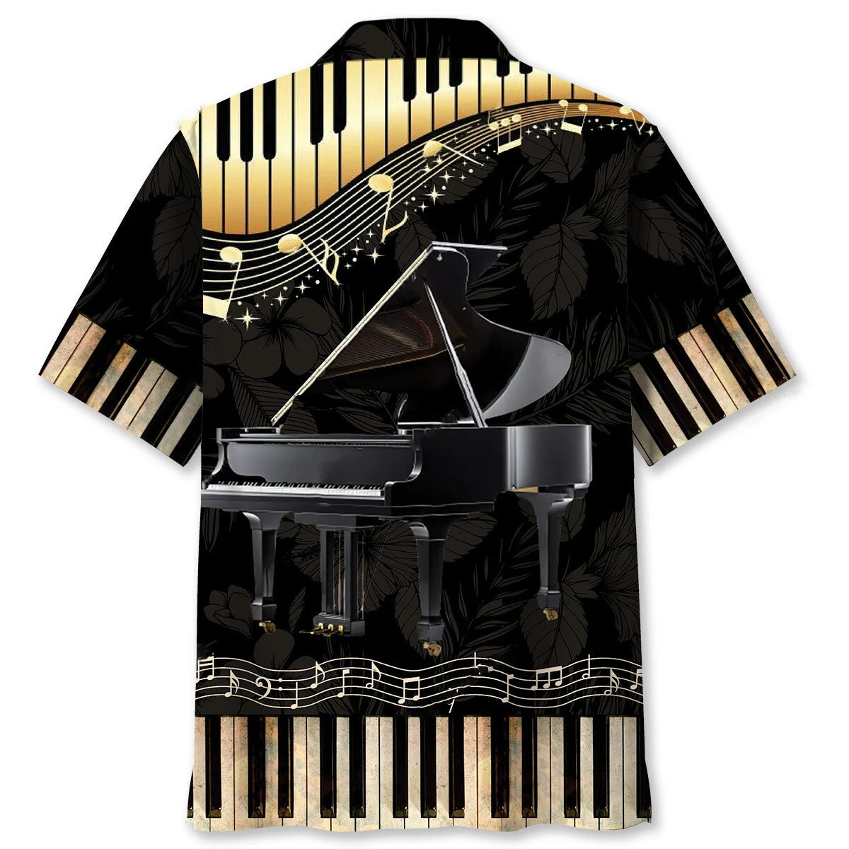 Grand Black Piano Hawaiian Shirt