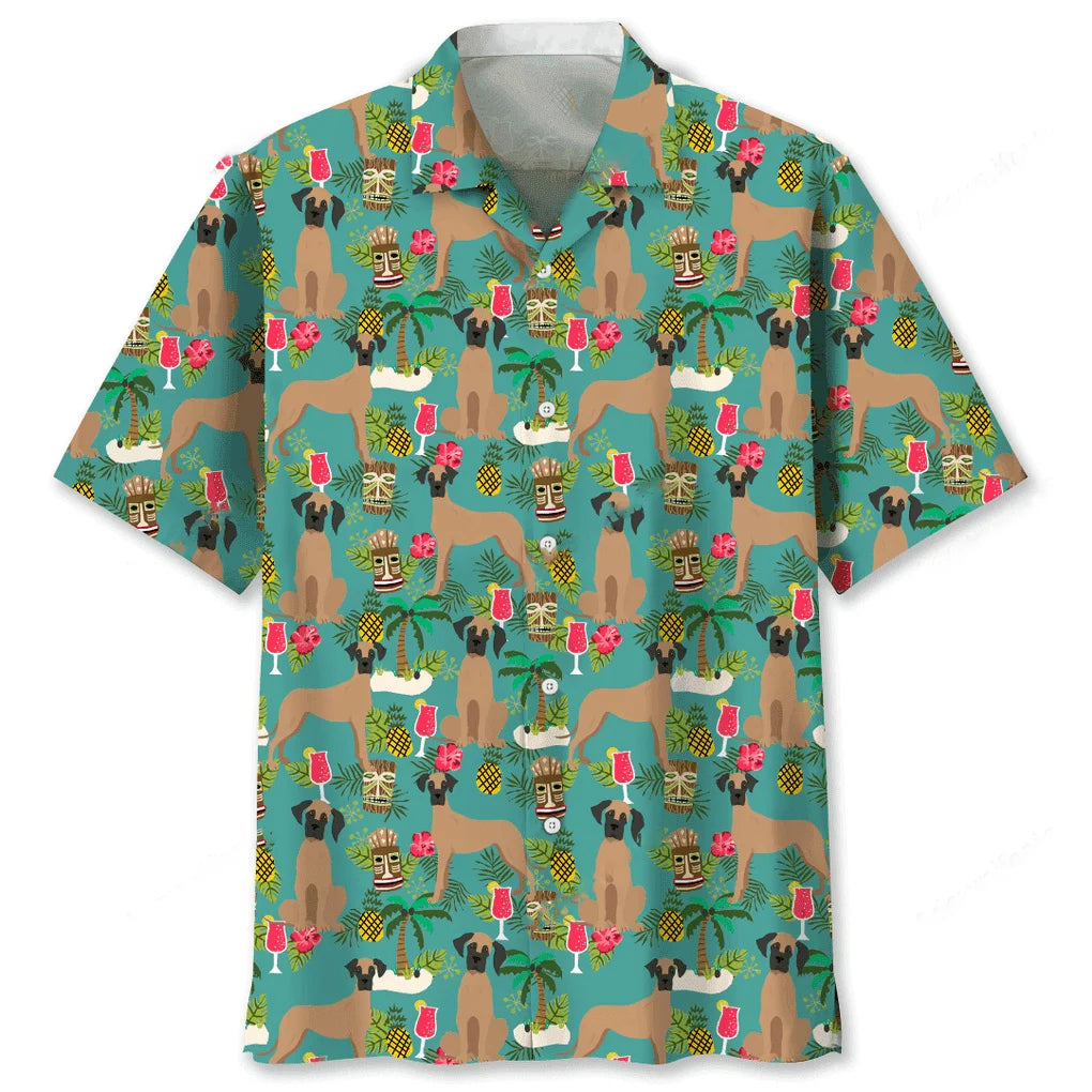 Great Dane Hawaiian Beach Hawaiian Shirt