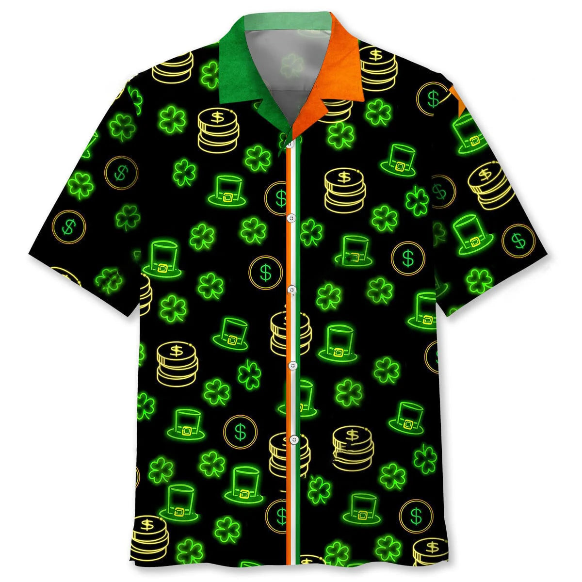 Green Neon Irish St Patrick Day Hawaiian Shirt
