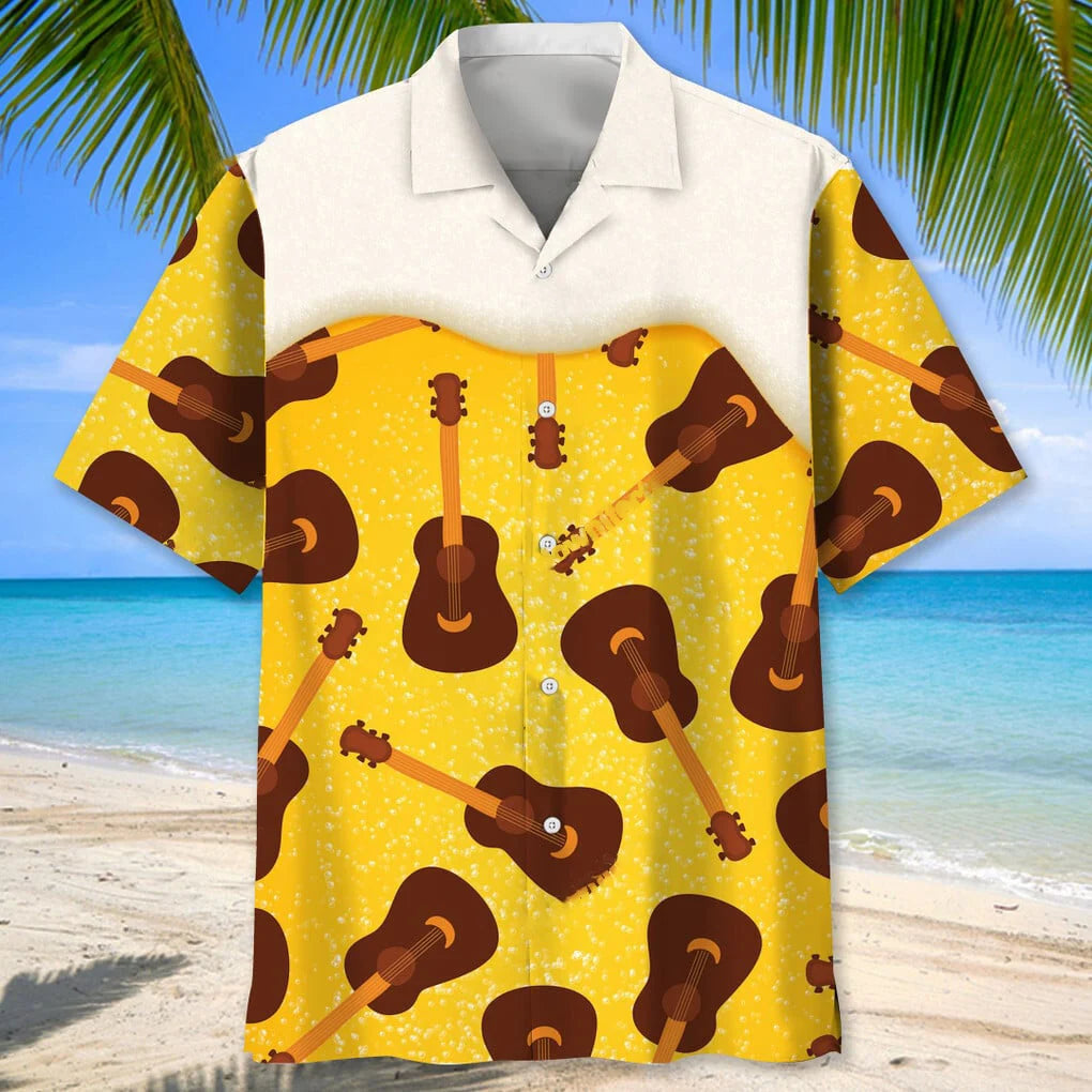 Guitar Beer Hawaiian Shirt