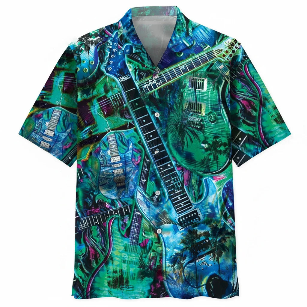 Guitar Tropical Hawaiian Shirt