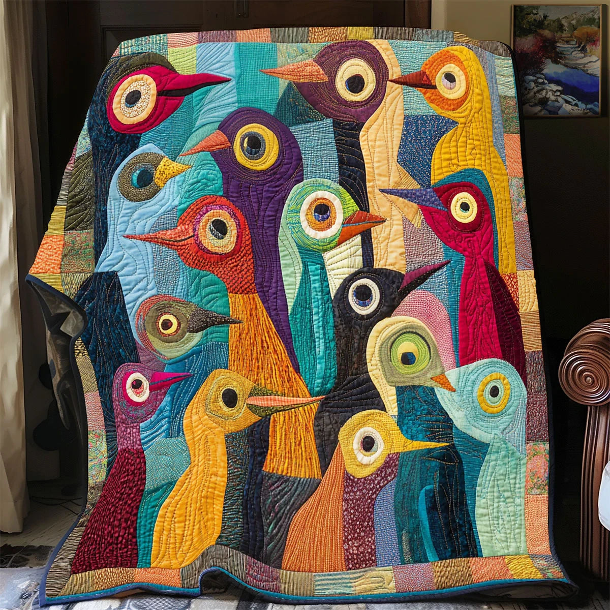 Happy Flock Quilt Blanket