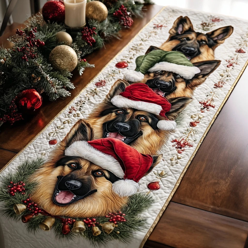 Happy German Shepherd Quilted Table Runner