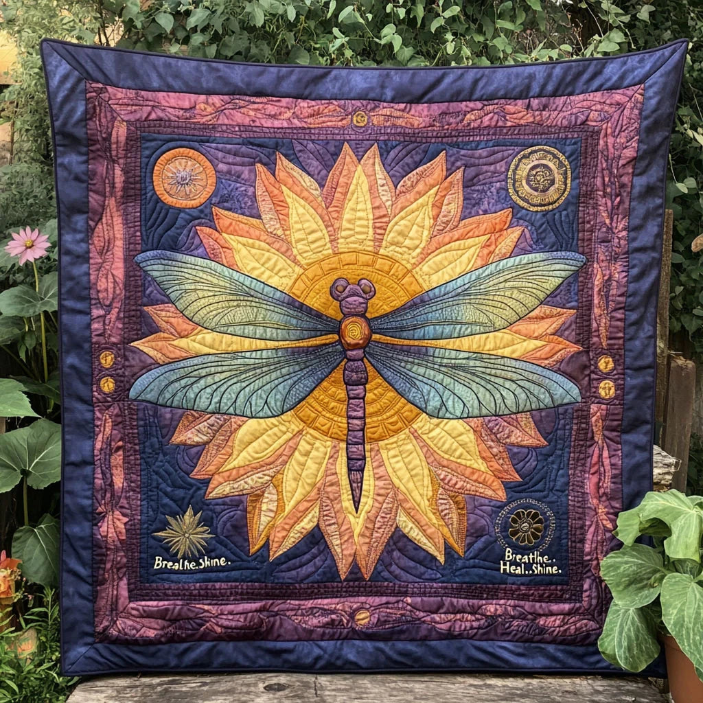 Healing Dragonfly Quilt Blanket