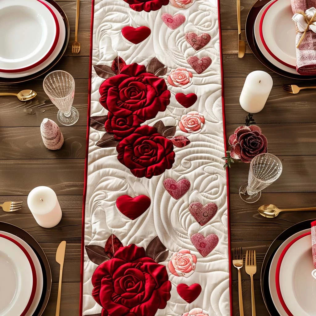 Heartful Moments Quilted Table Runner
