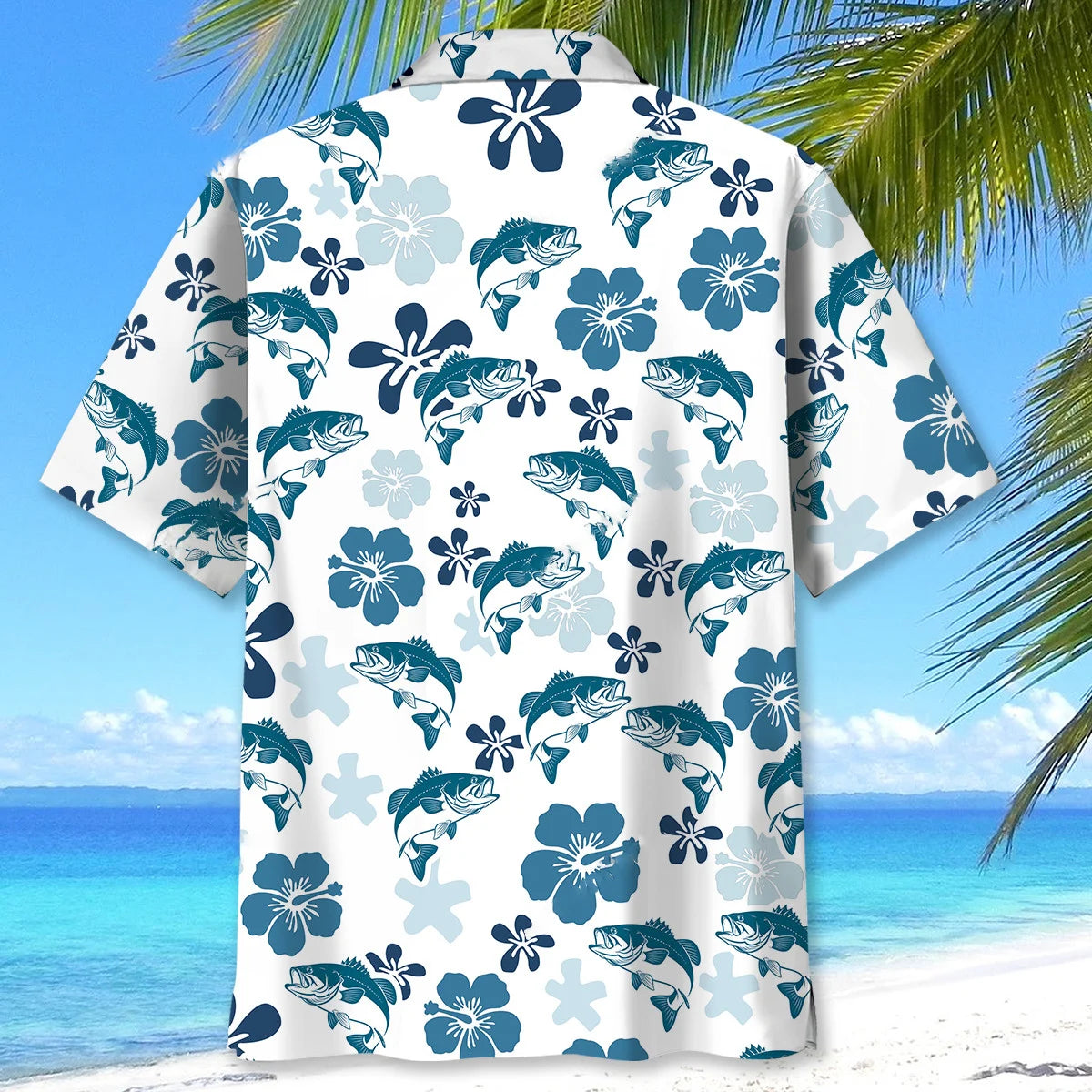 Hibiscus Bass Fishing Hawaiian Shirt
