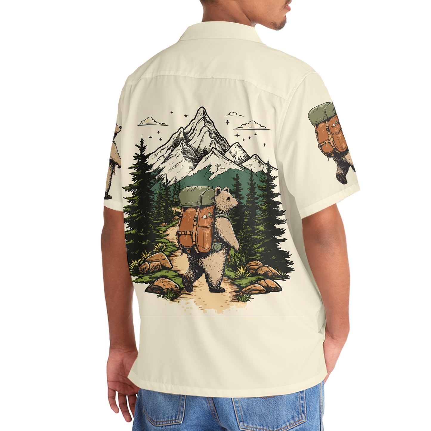 Hiking Bearly Made It Hawaiian Shirt - 3XL - hawaiian shirt