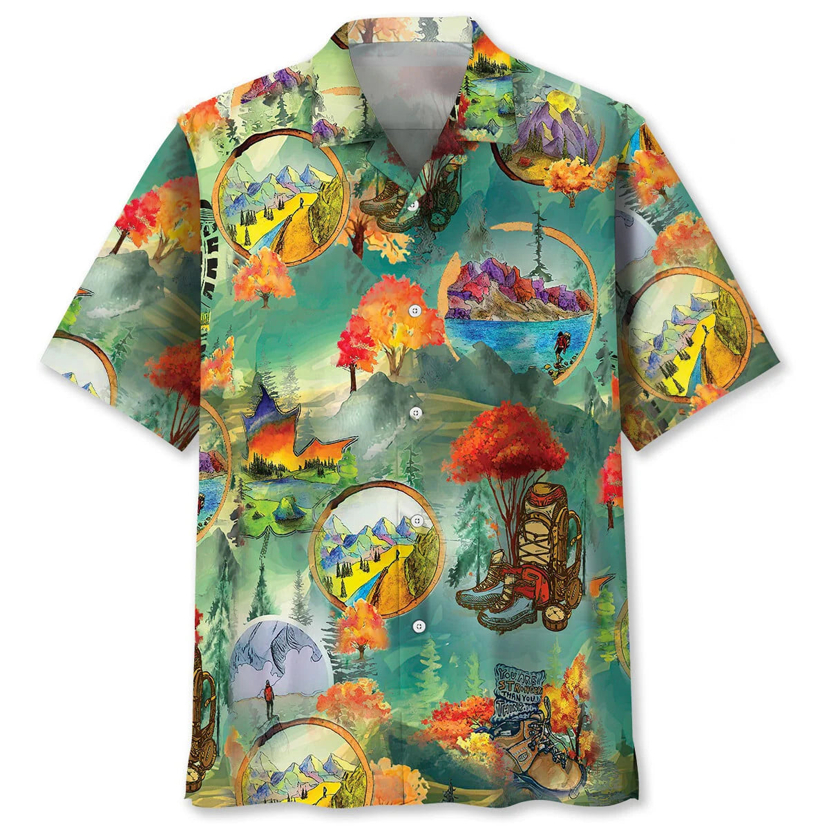 Hiking Vintage Hawaiian Shirt