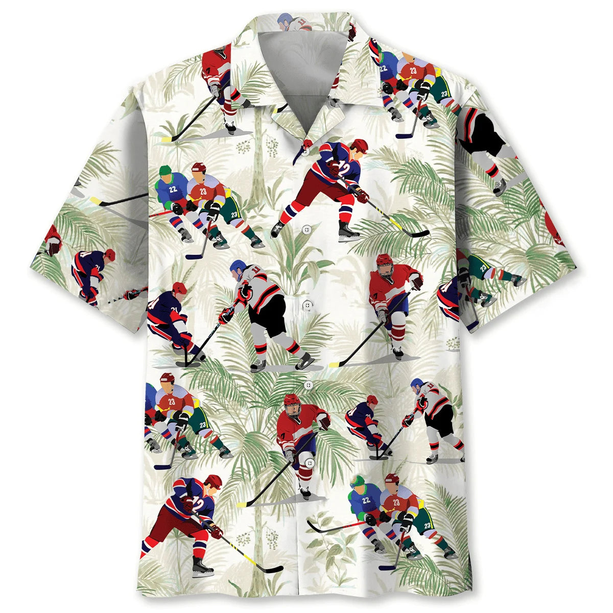 Hockey Palm Tree Hawaiian Shirt