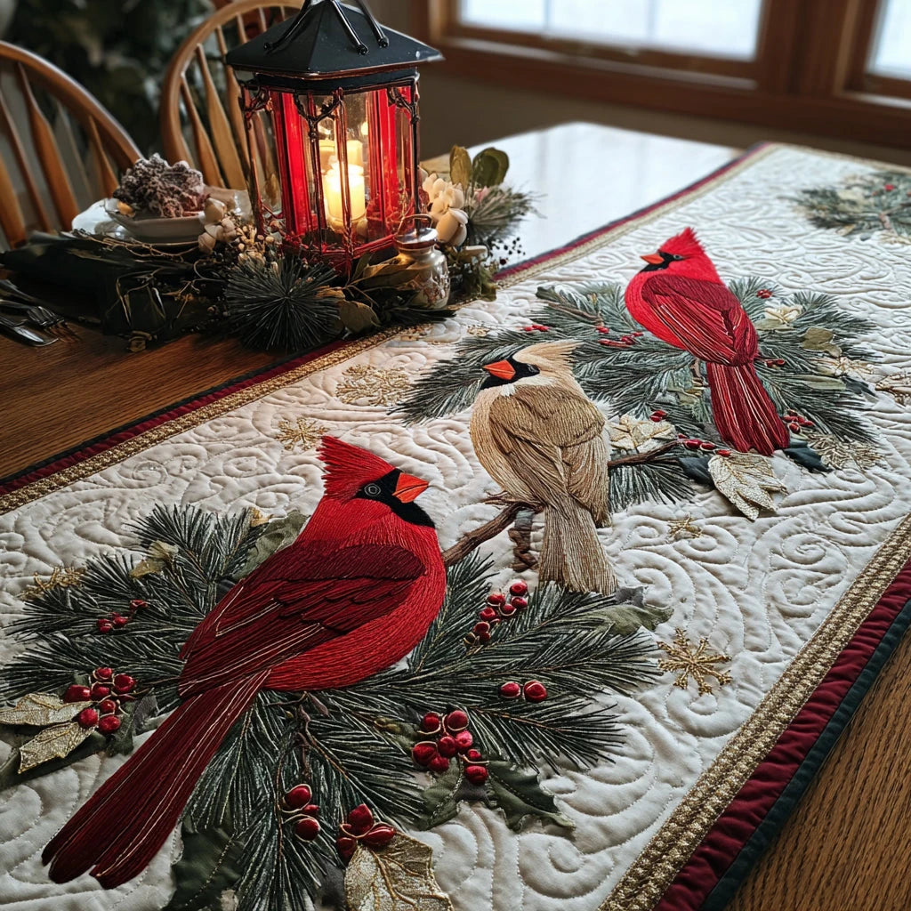 Holly Flight Quilted Table Runner