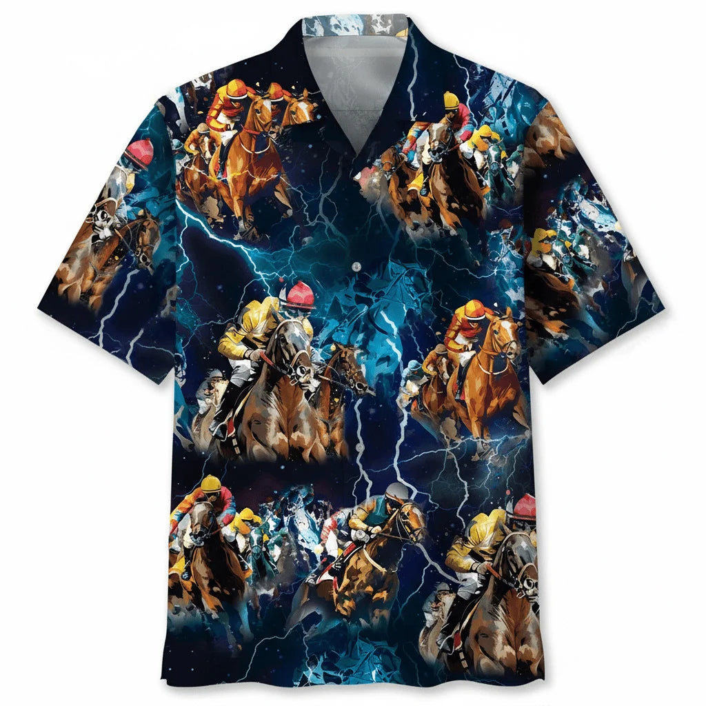 Horse Racing Thunder Hawaiian Shirt