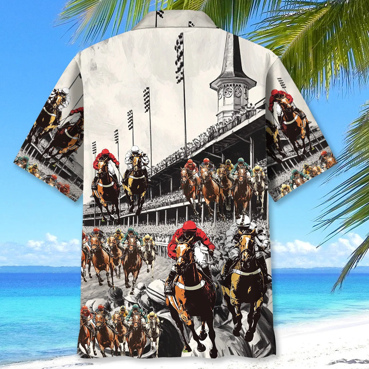 Horse Racing Vintage Racecourse Hawaiian Shirt