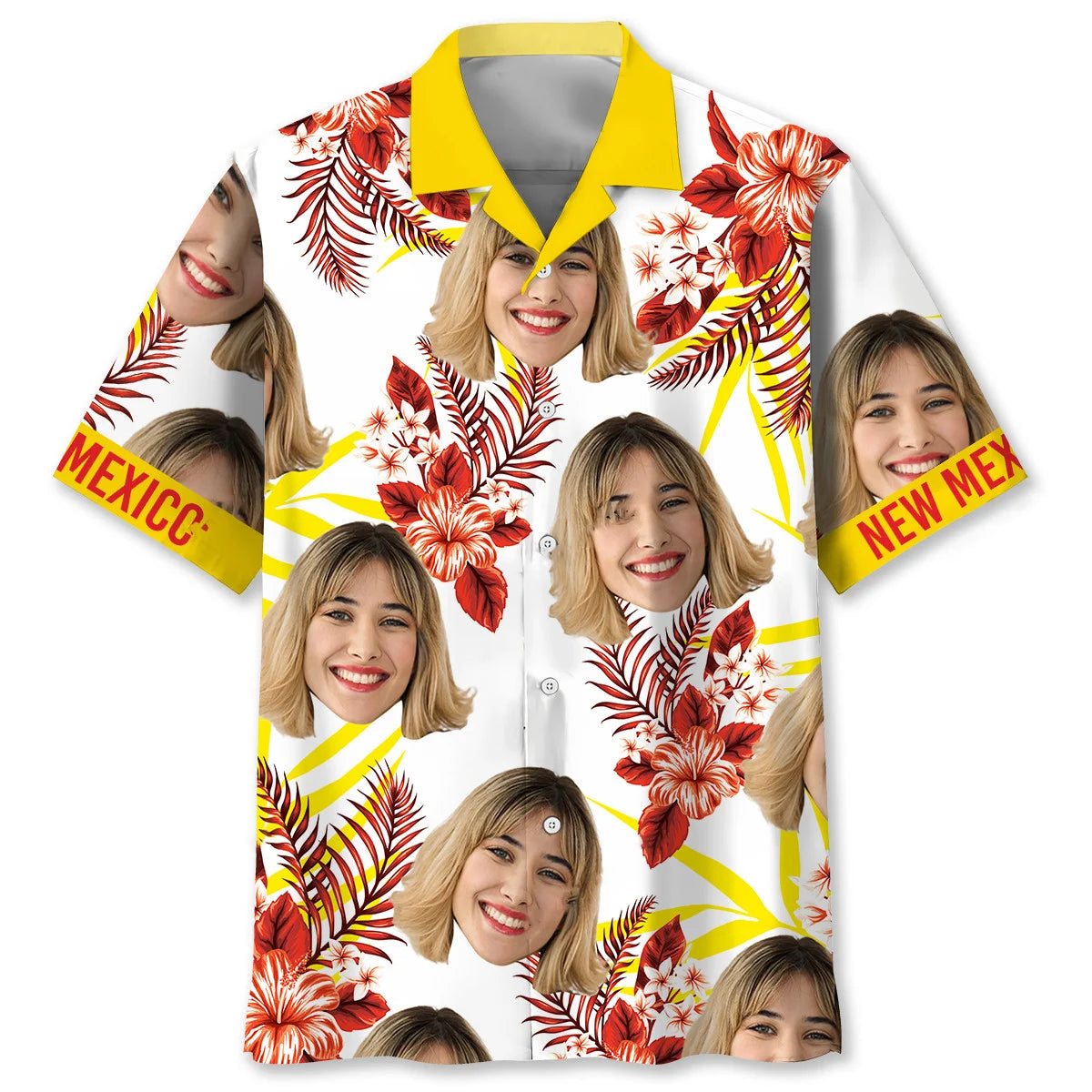 I Love New Mexico and my Wife Custom Face Hawaiian Shirt