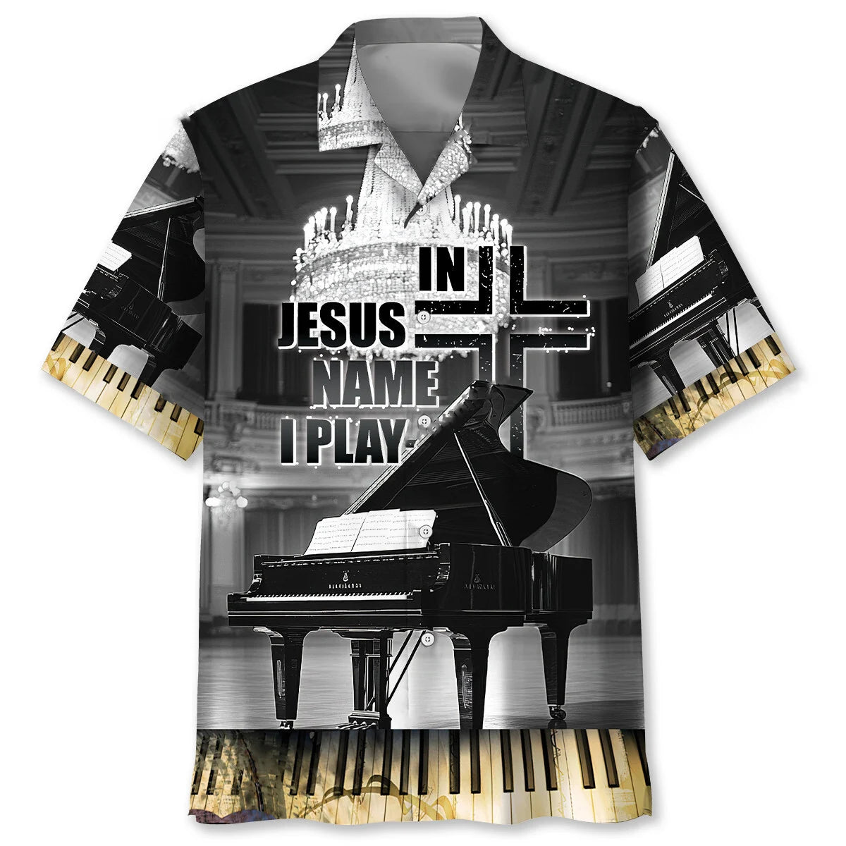 In Jesus Name I Play Grand Piano Hawaiian Shirt