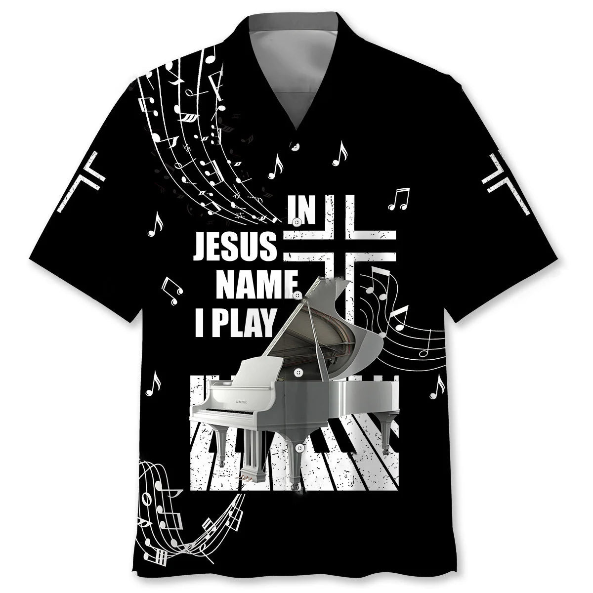In Jesus Name I Play Piano Hawaiian Shirt