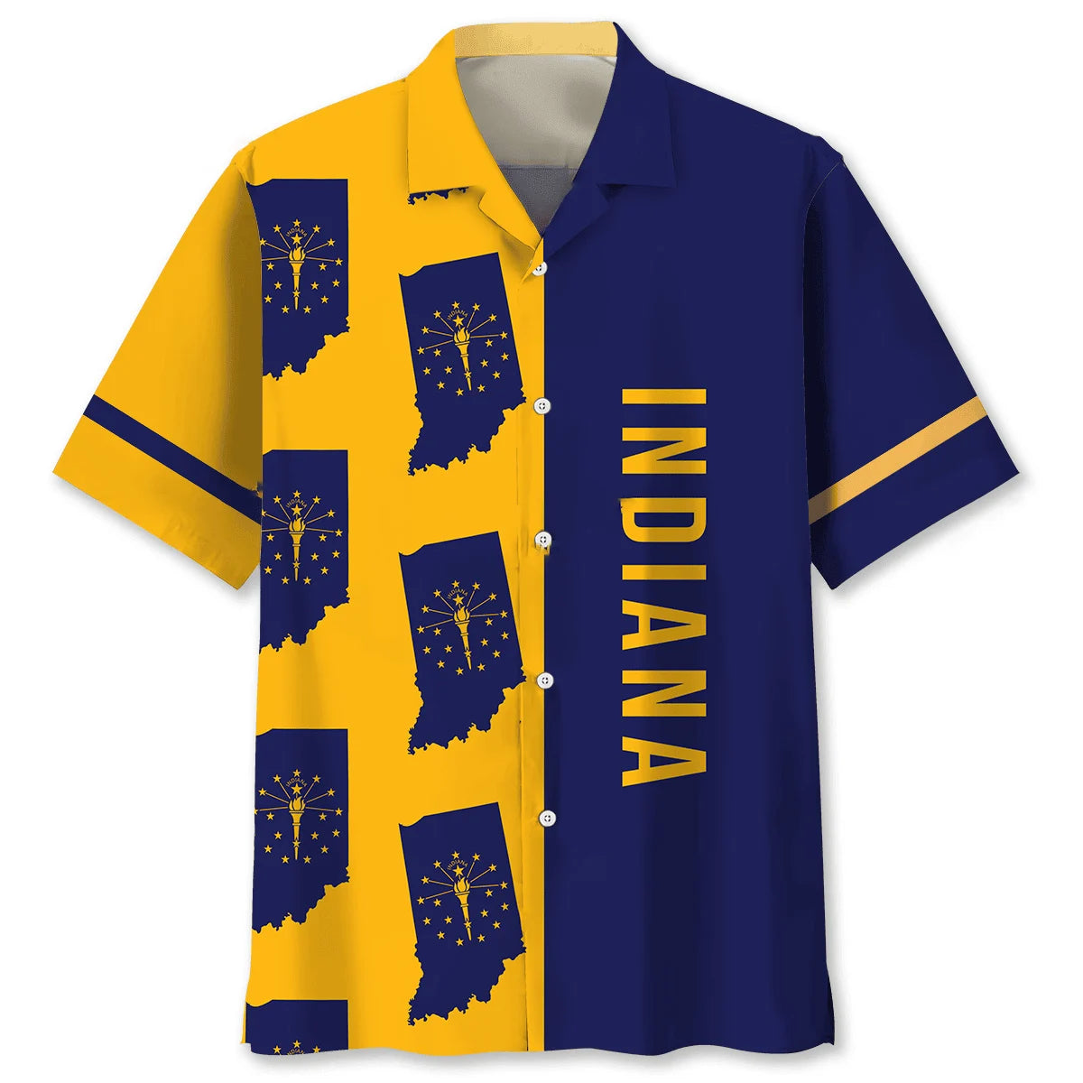 Indiana State Flag Hawaiian Shirt