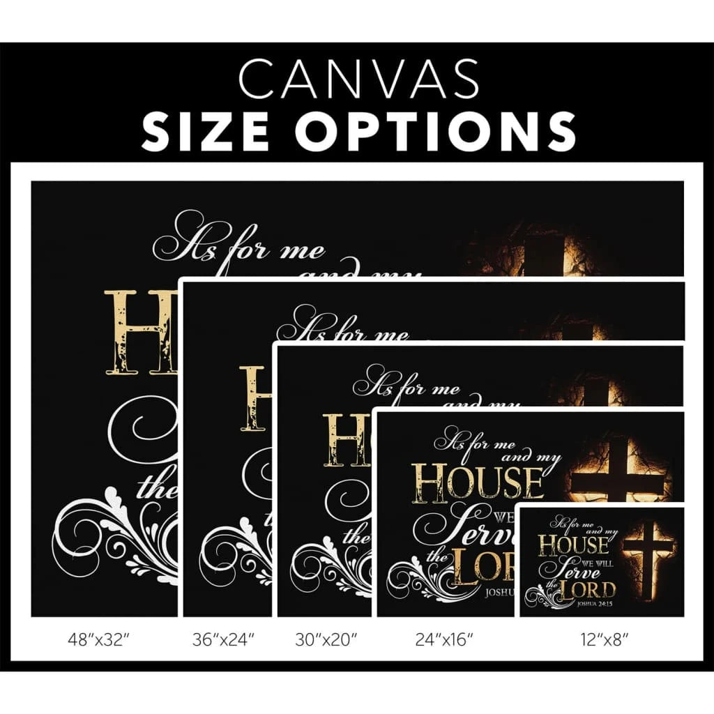 joshua 24 15 canvas wall art bible verse wall art canvas print (Landscape) (view 4)