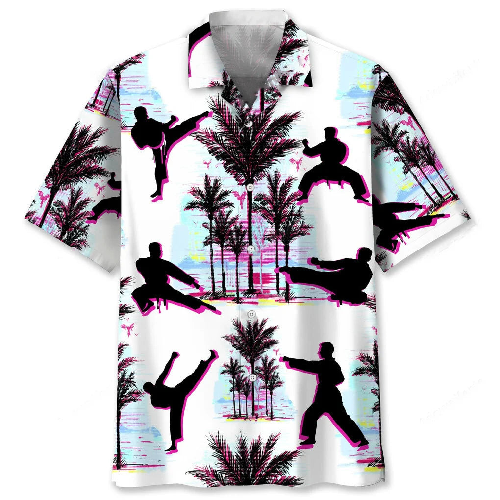 Karate Abstract Background Hawaiian Shirt - L - hawaiian shirt