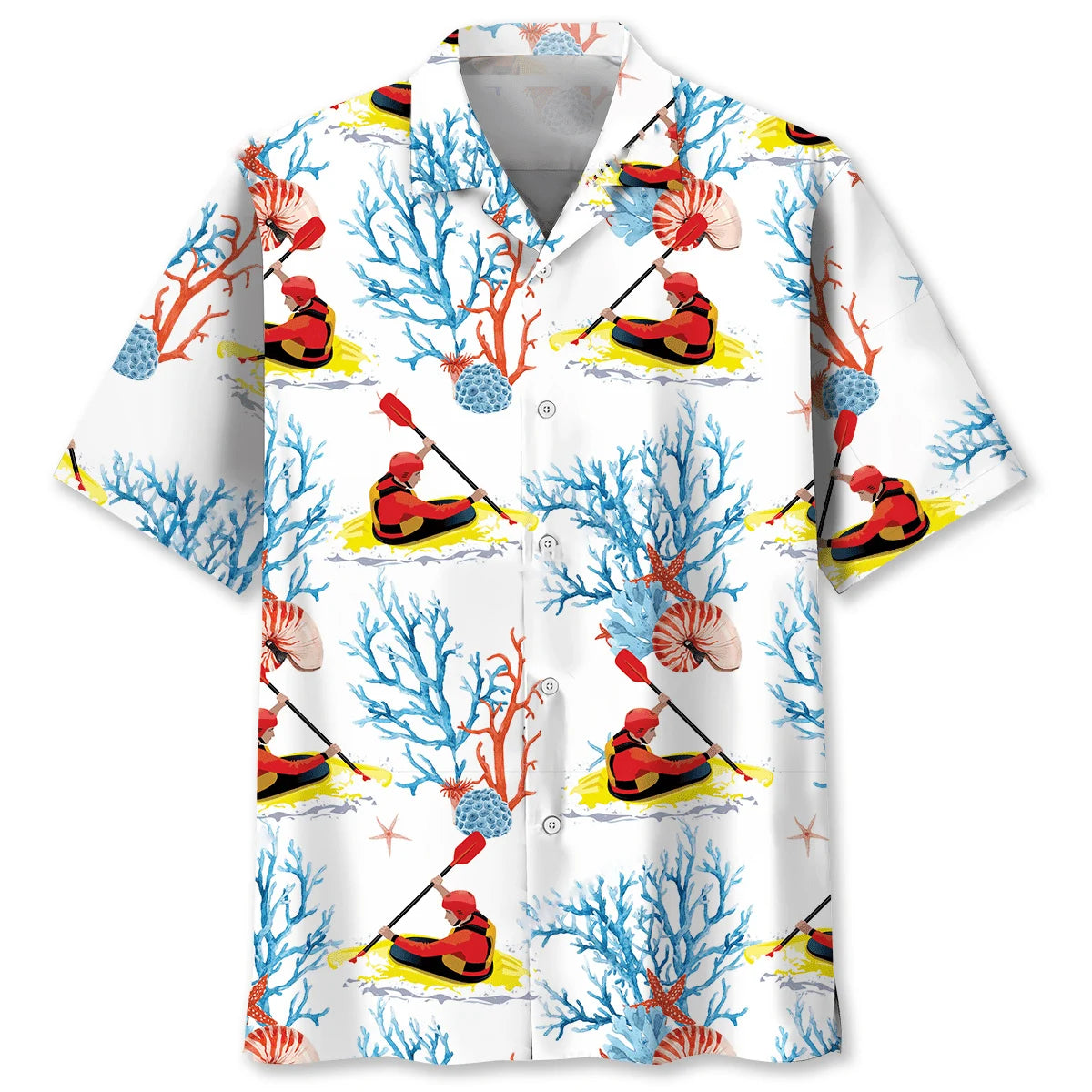 Kayaking White Hawaiian Shirt