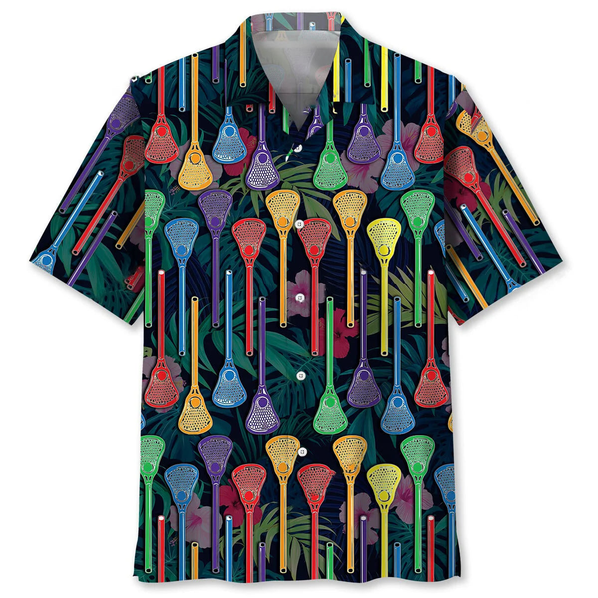 Lacrosse Sticks Hawaiian Shirt