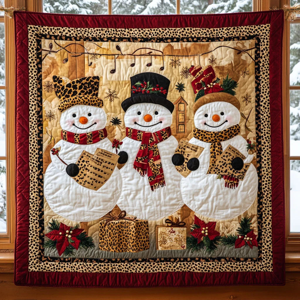 Leopard Snowman Style Quilt Blanket