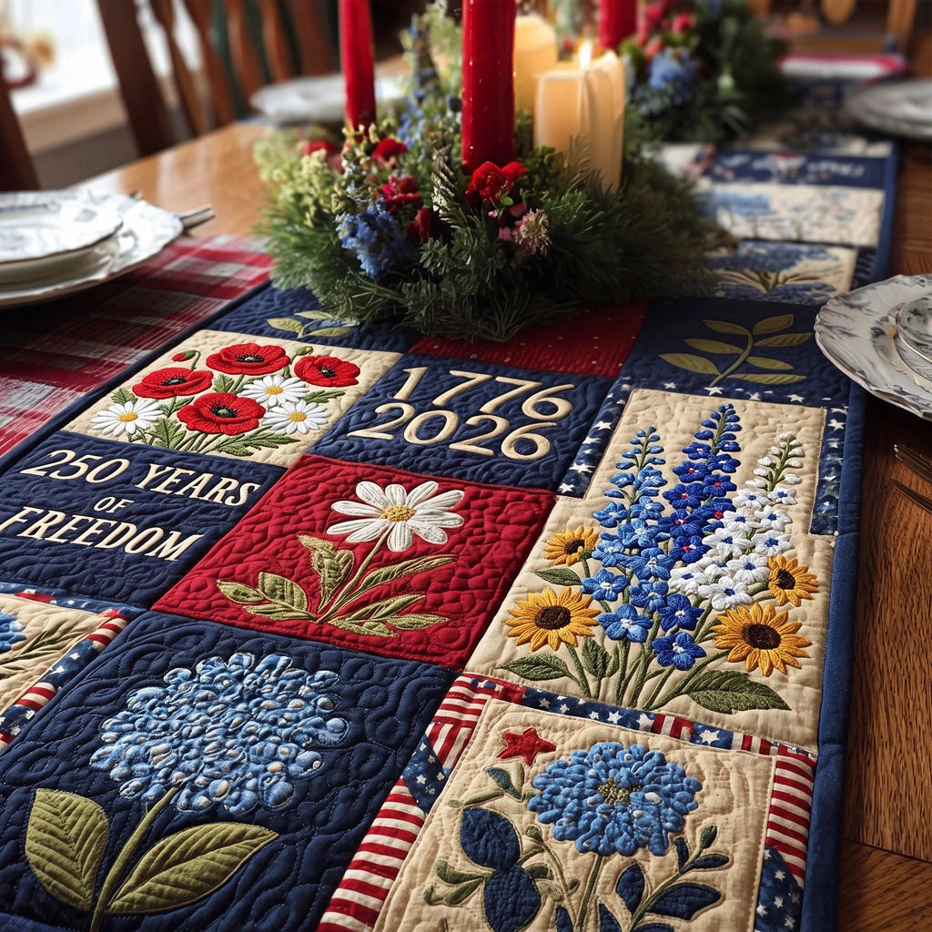 Liberty Bloom Patchwork Quilted Table Runner