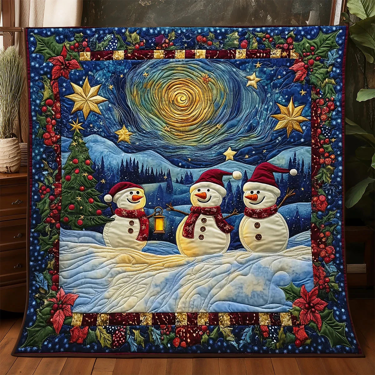 Light In The Snow Quilt Blanket