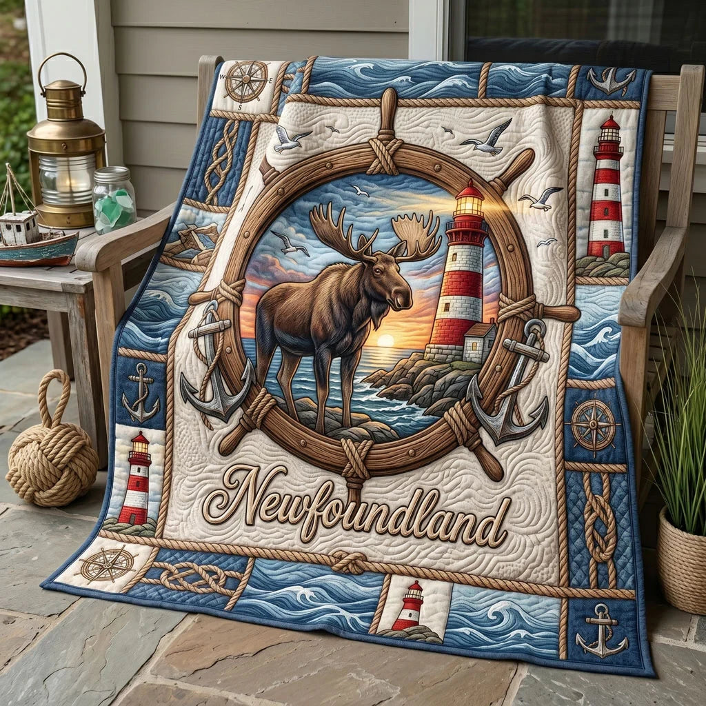 Lighthouse Moose Haven Quilt Blanket