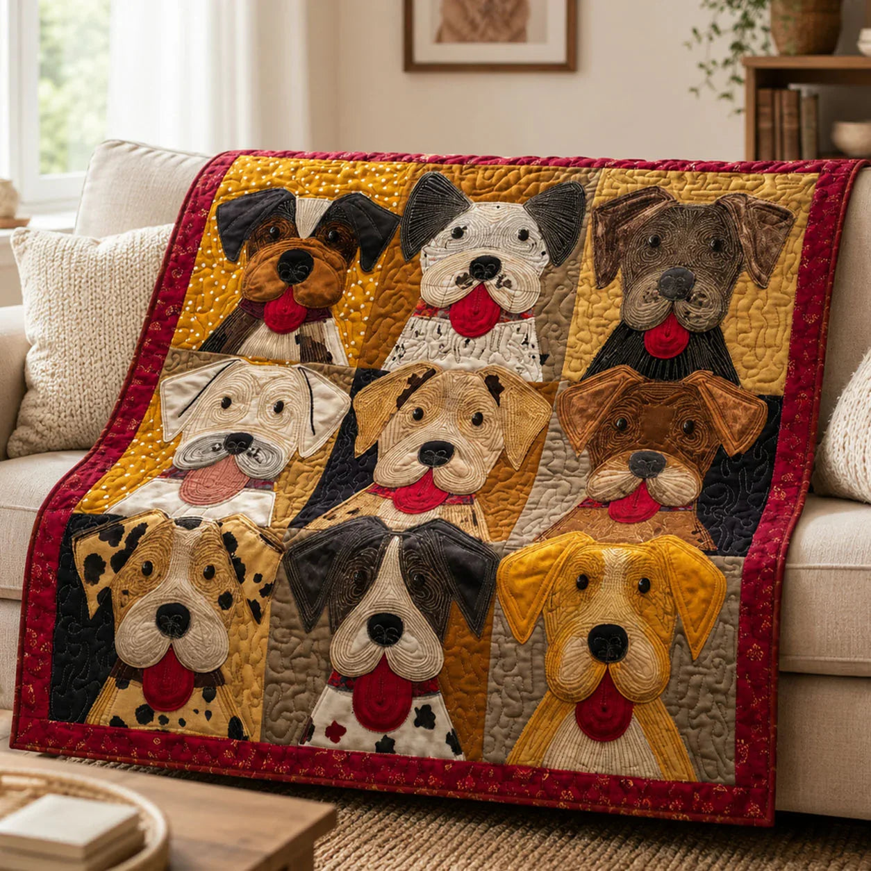 Little Puppy Quilt Blanket - Quilted Blanket by OtterMia