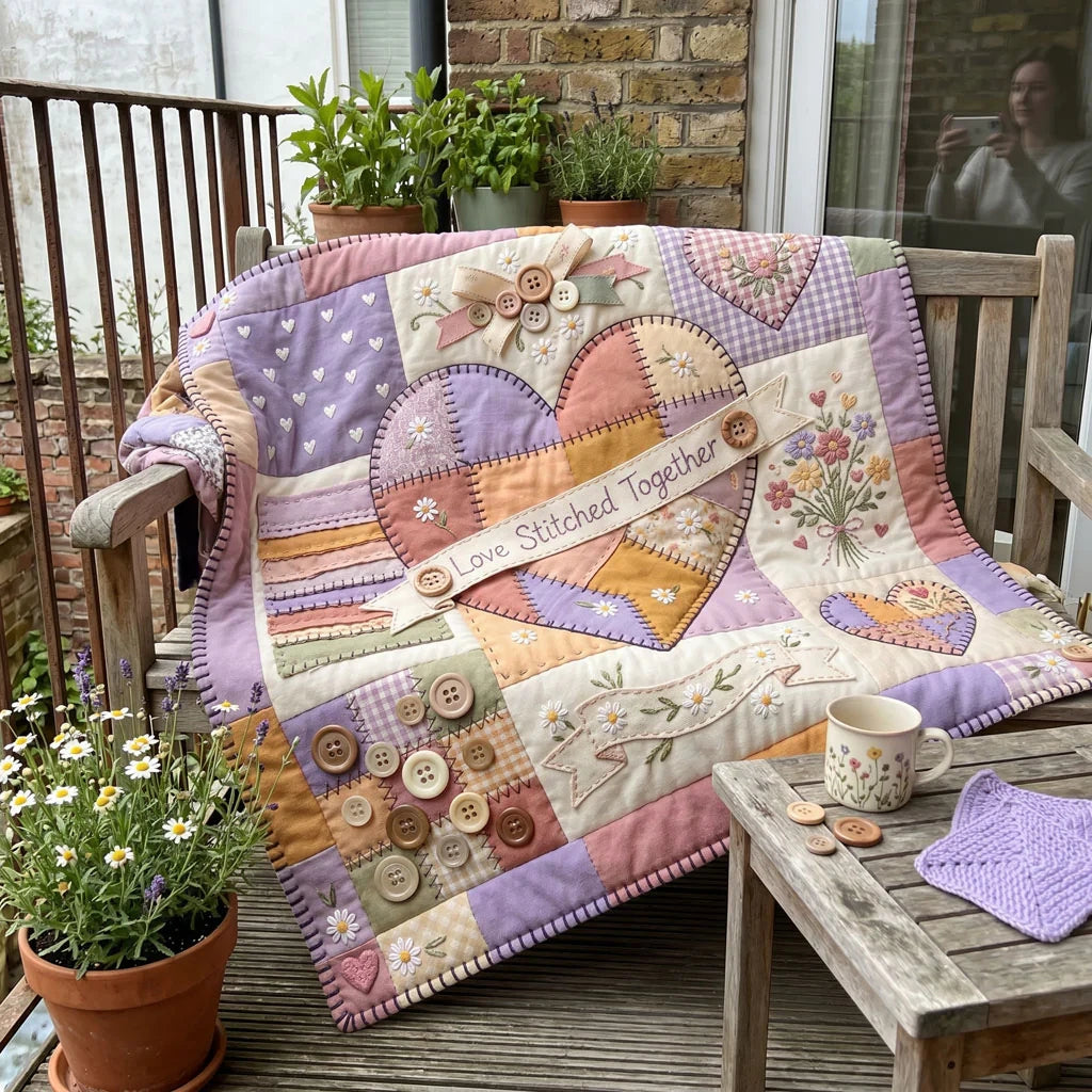 Love Stitched Together Quilt Blanket