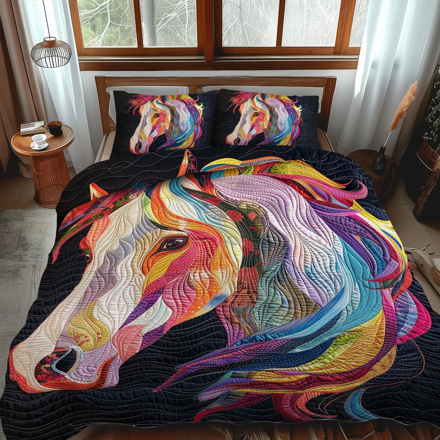 Horse Lover's Dream 3-Piece Quilted Bedding Set - Single (59" x 70")