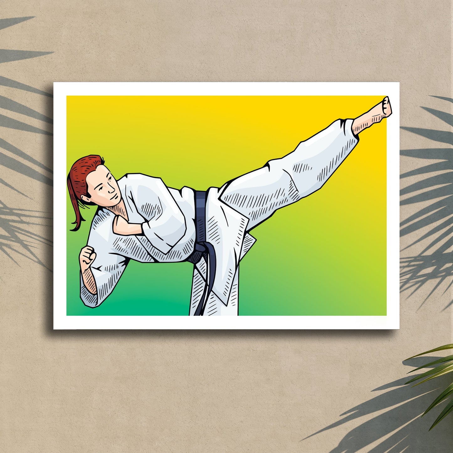 Taekwondo High Kick Canvas Wall Art