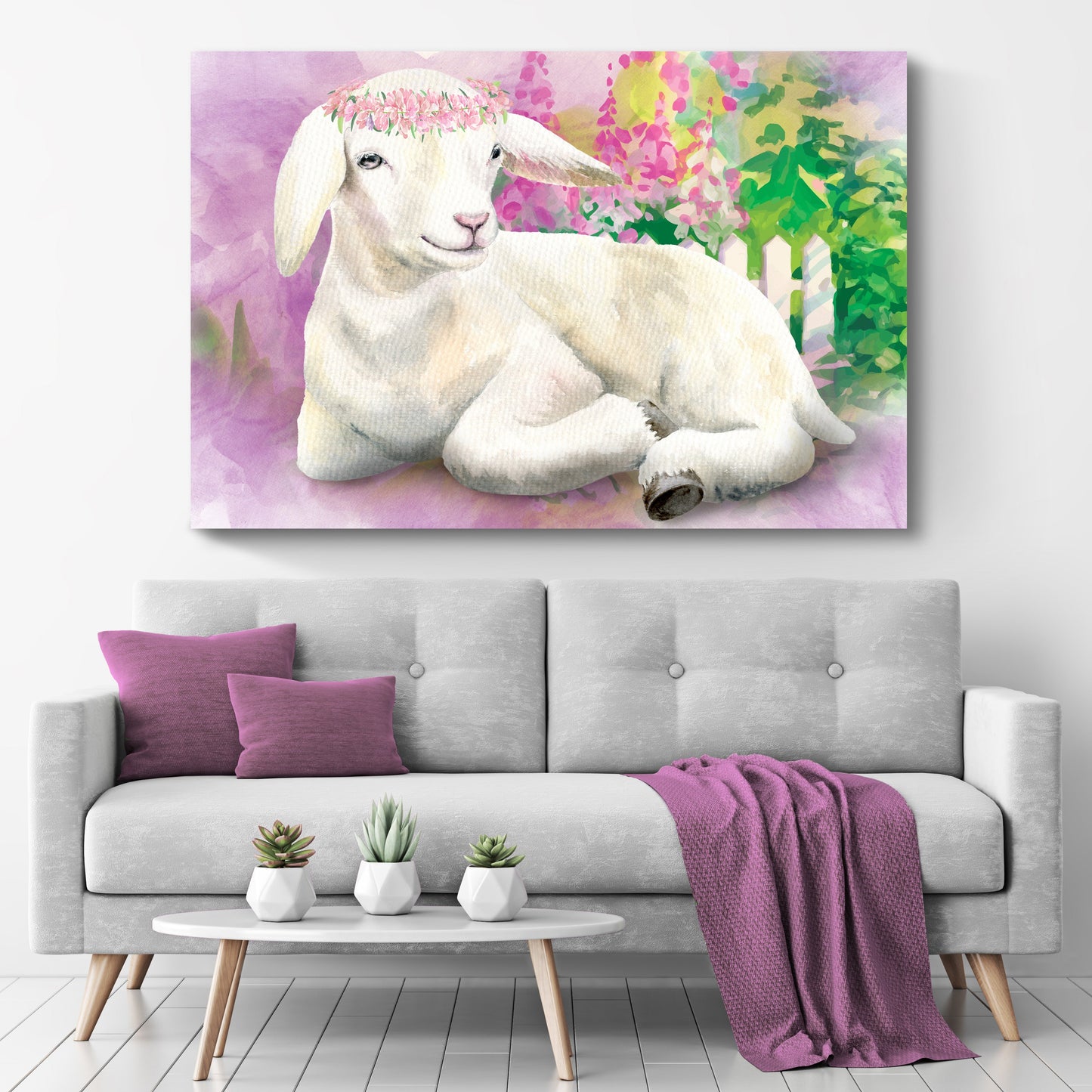 Sitting Pretty Baby Goat Canvas Wall Art
