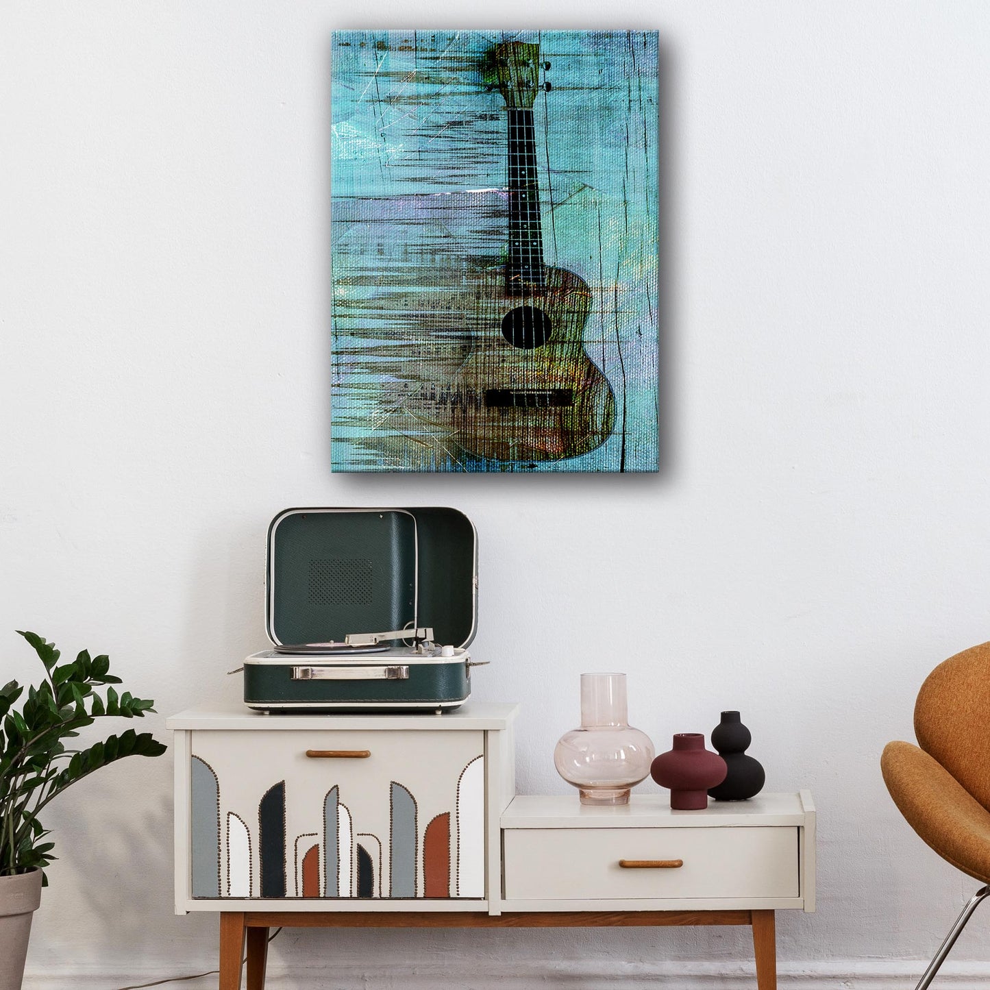 Ukulele Abstract Canvas Wall Art