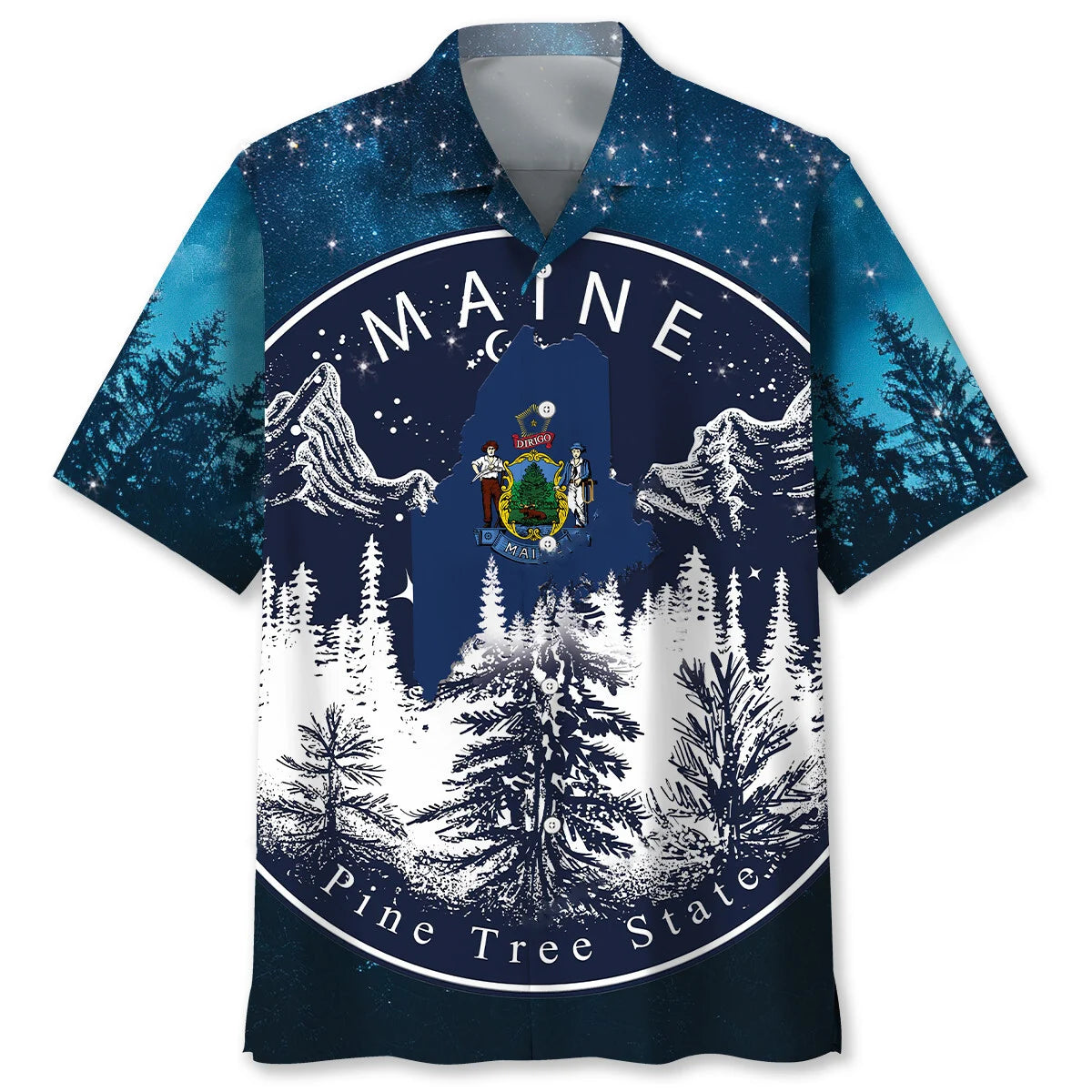 Maine Proud State Night Hawaiian Shirt