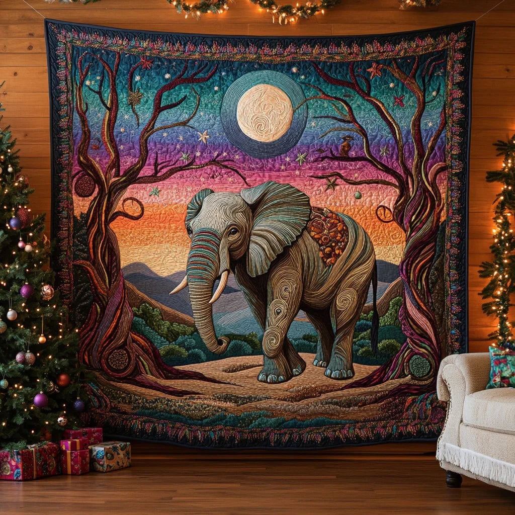Majestic Elephant Quilt Blanket
