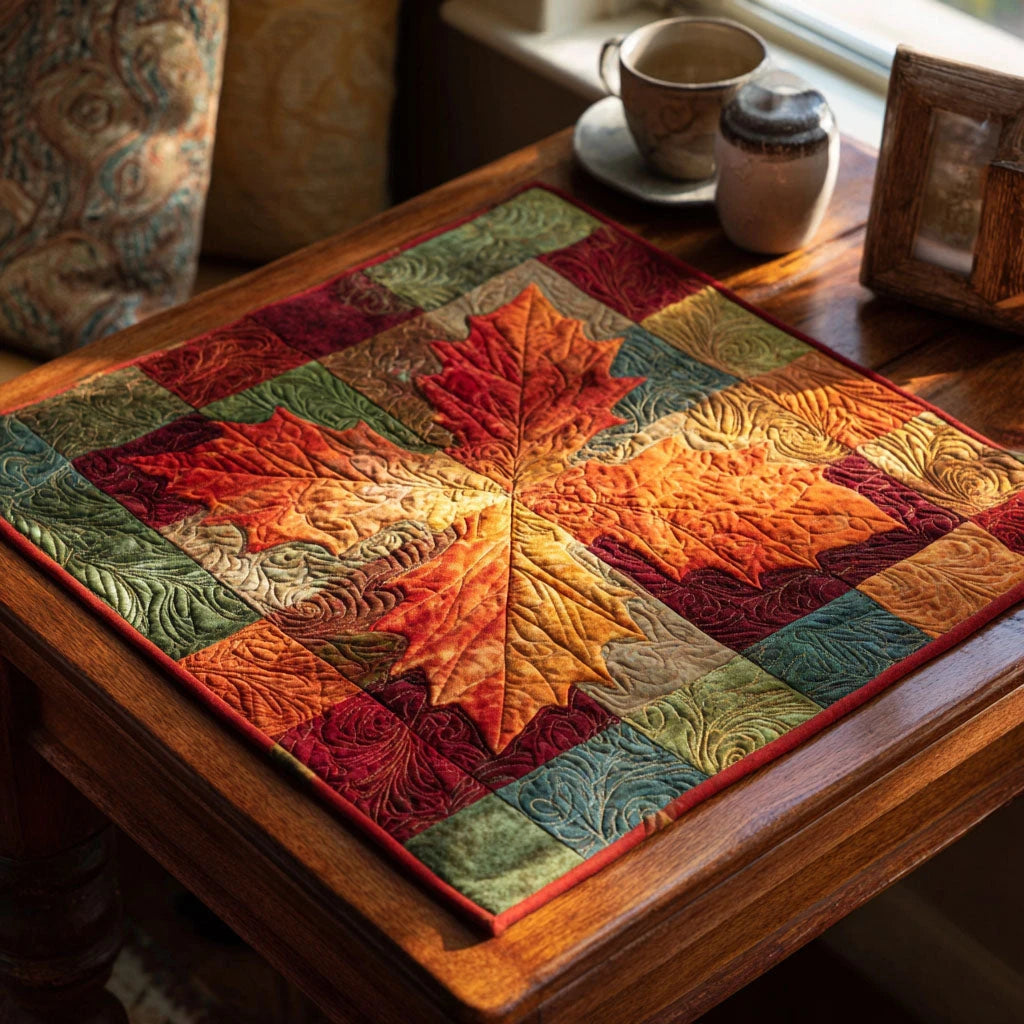 Maple Glow Quilted Table Topper