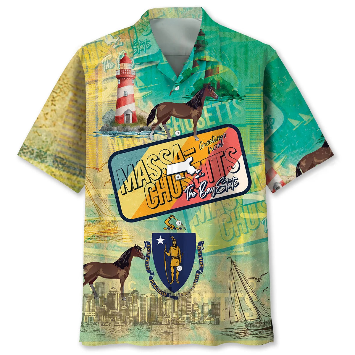 Massachusetts the Bay State Hawaiian Shirt