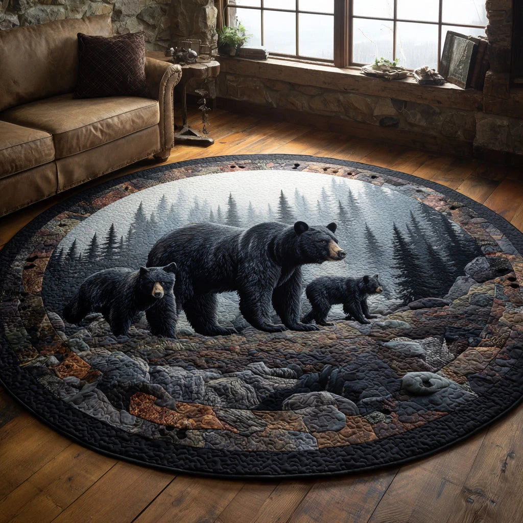 Midnight Paws Quilted Round Mat