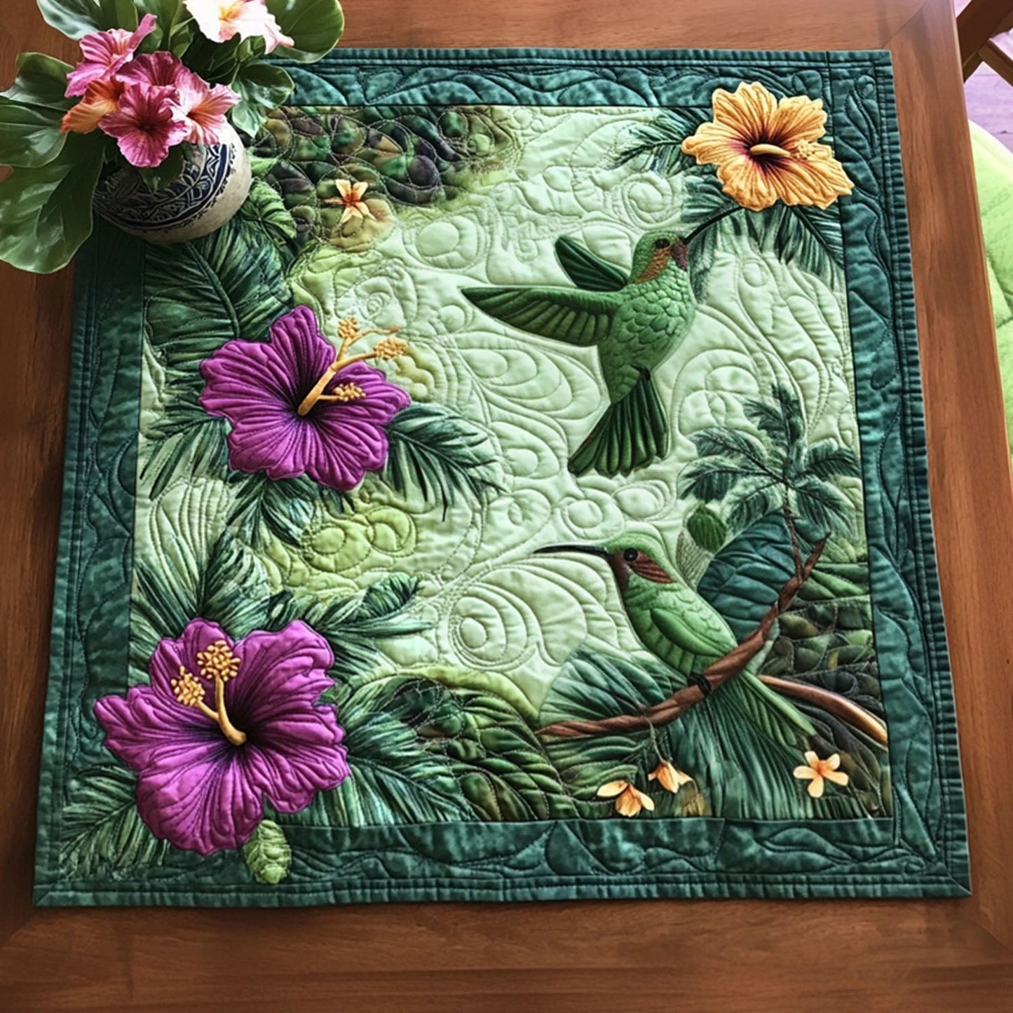 Morning Petal Quilted Table Topper