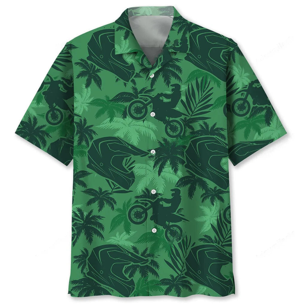 Motocross Green Coconut Hawaiian Shirt