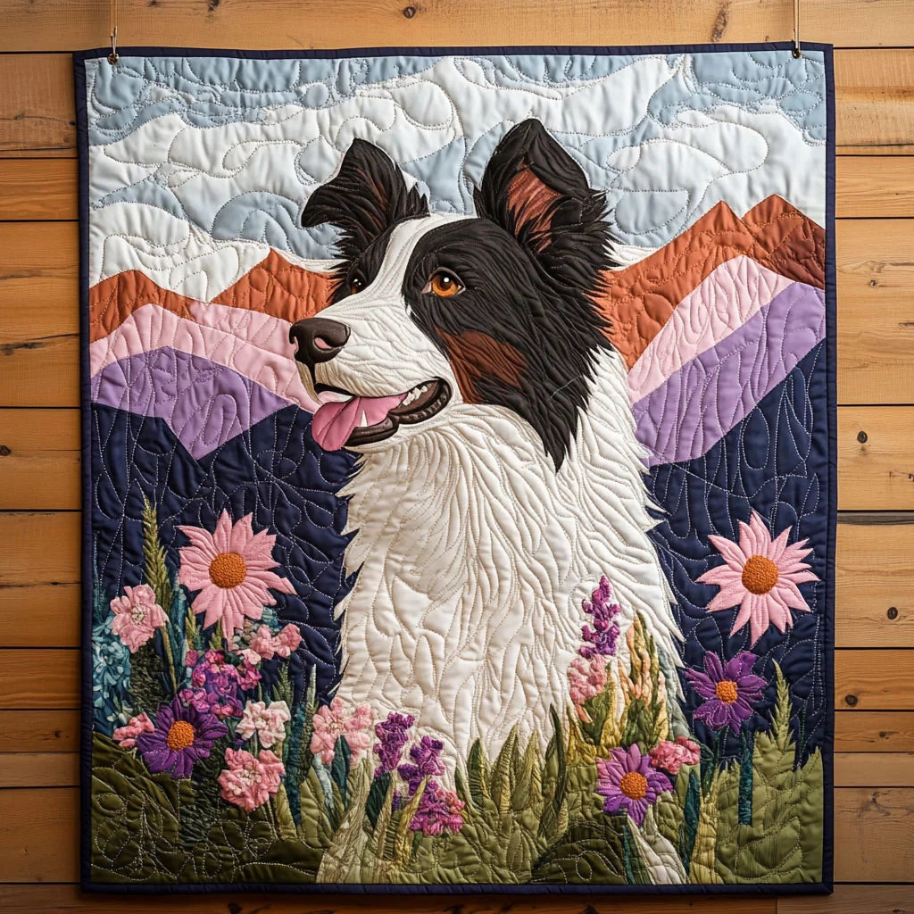 Mountain Collie Quilt Blanket