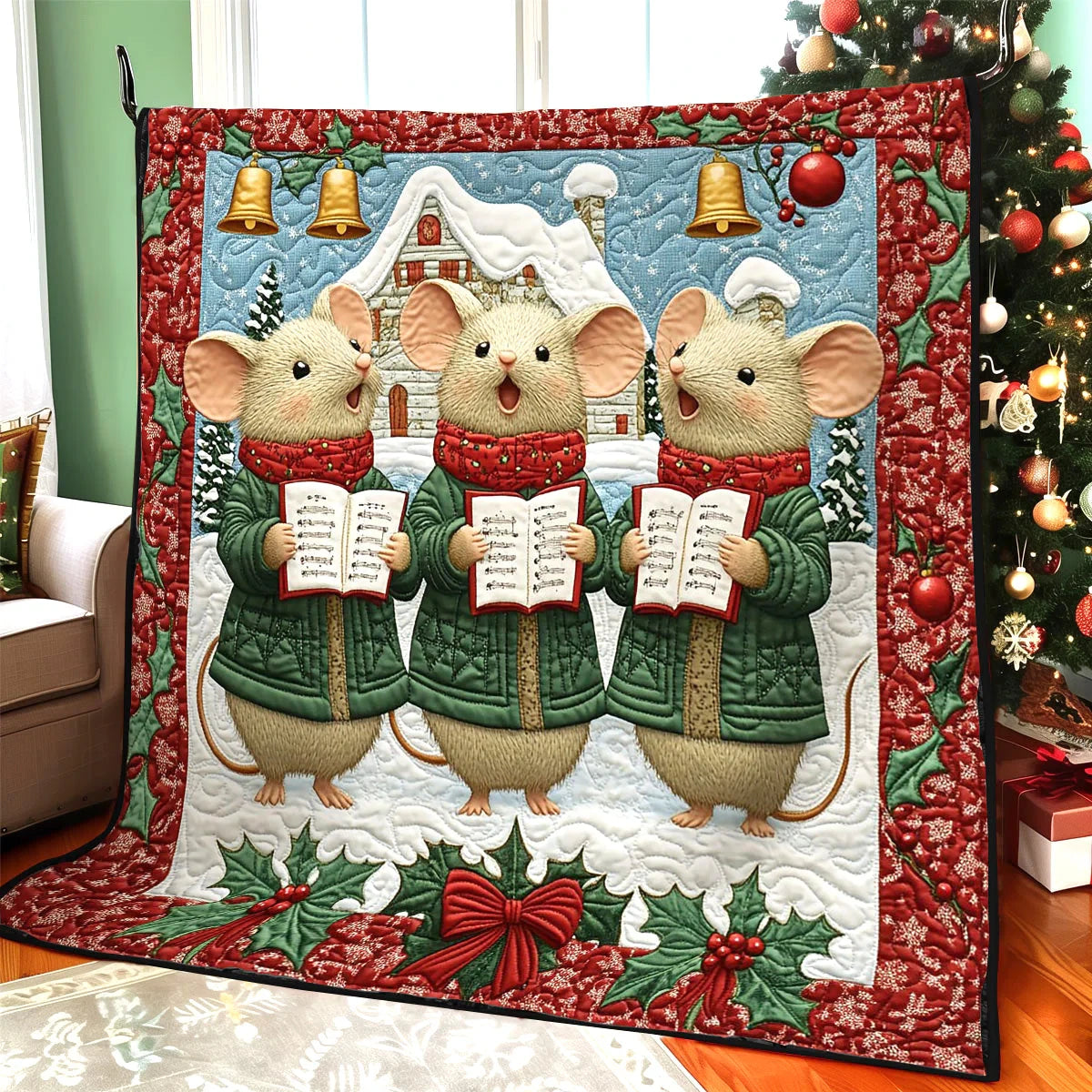 Mouse Choir Quilt Blanket