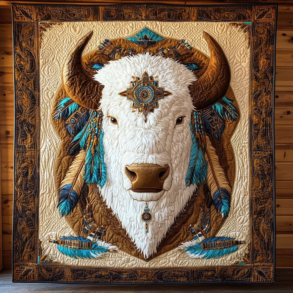 Native Bison Quilt Blanket