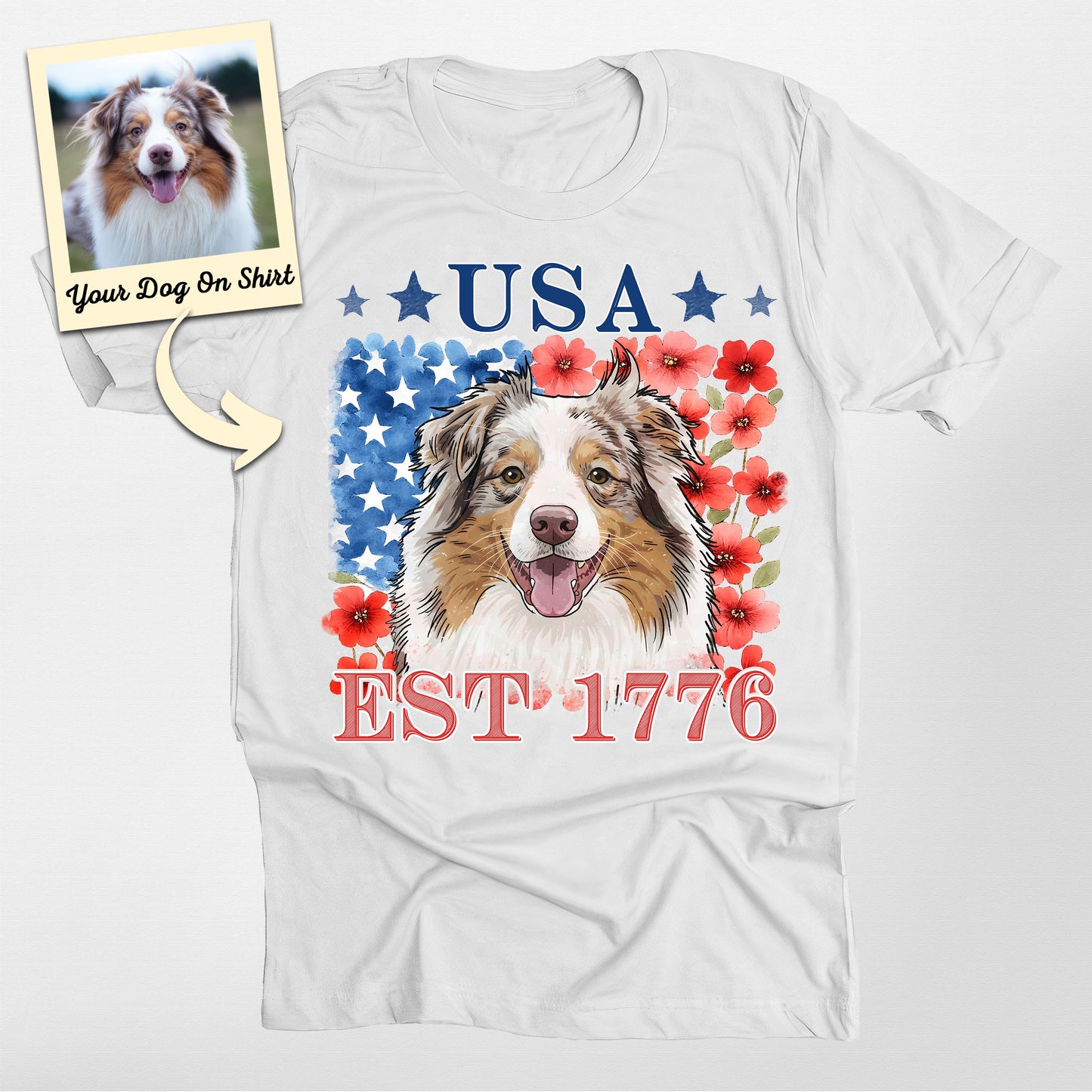Custom Australian Shepherd Shirt 250th Indepen (view 6)