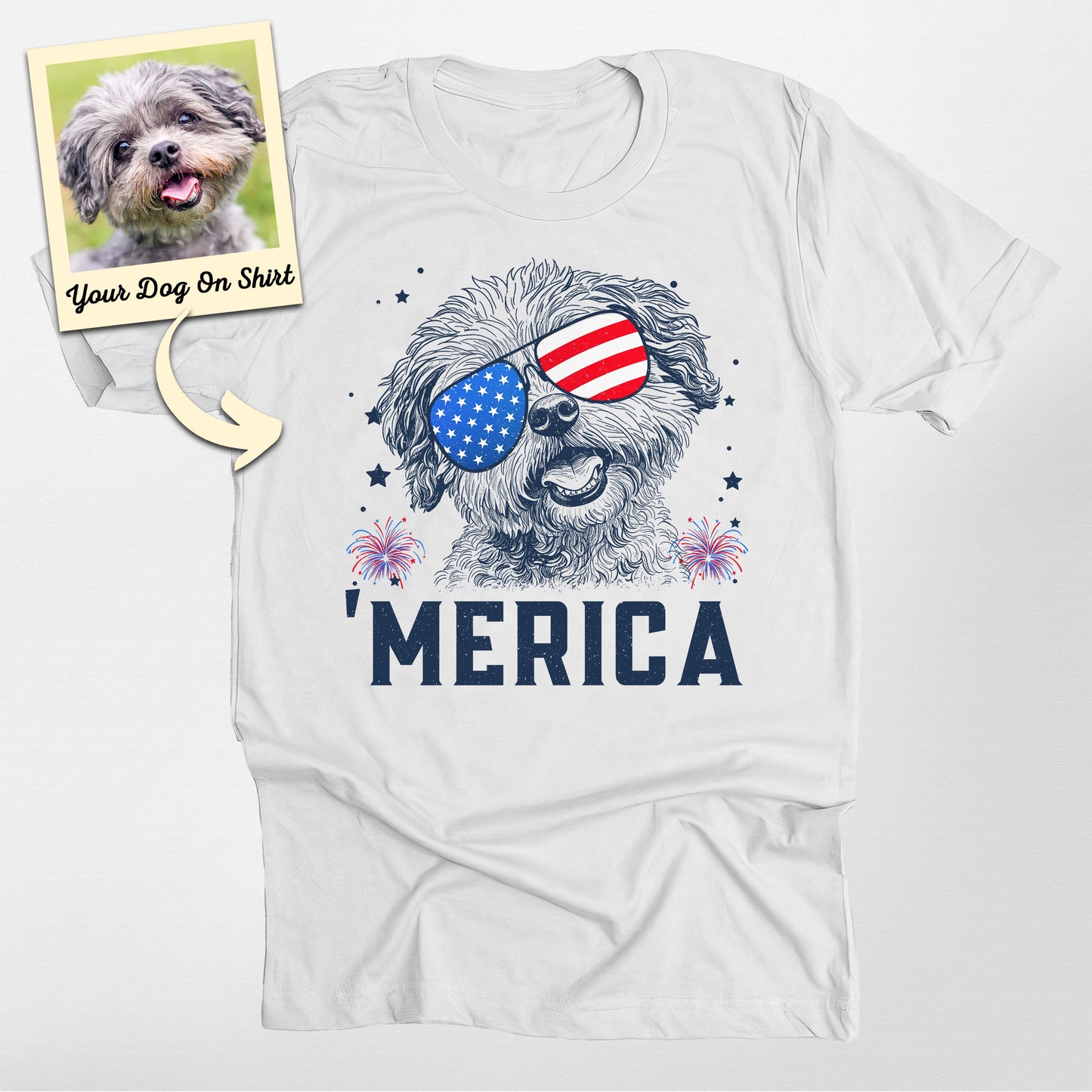 Custom Poodle Shirt Merica Bella Canvas Tee (view 6)