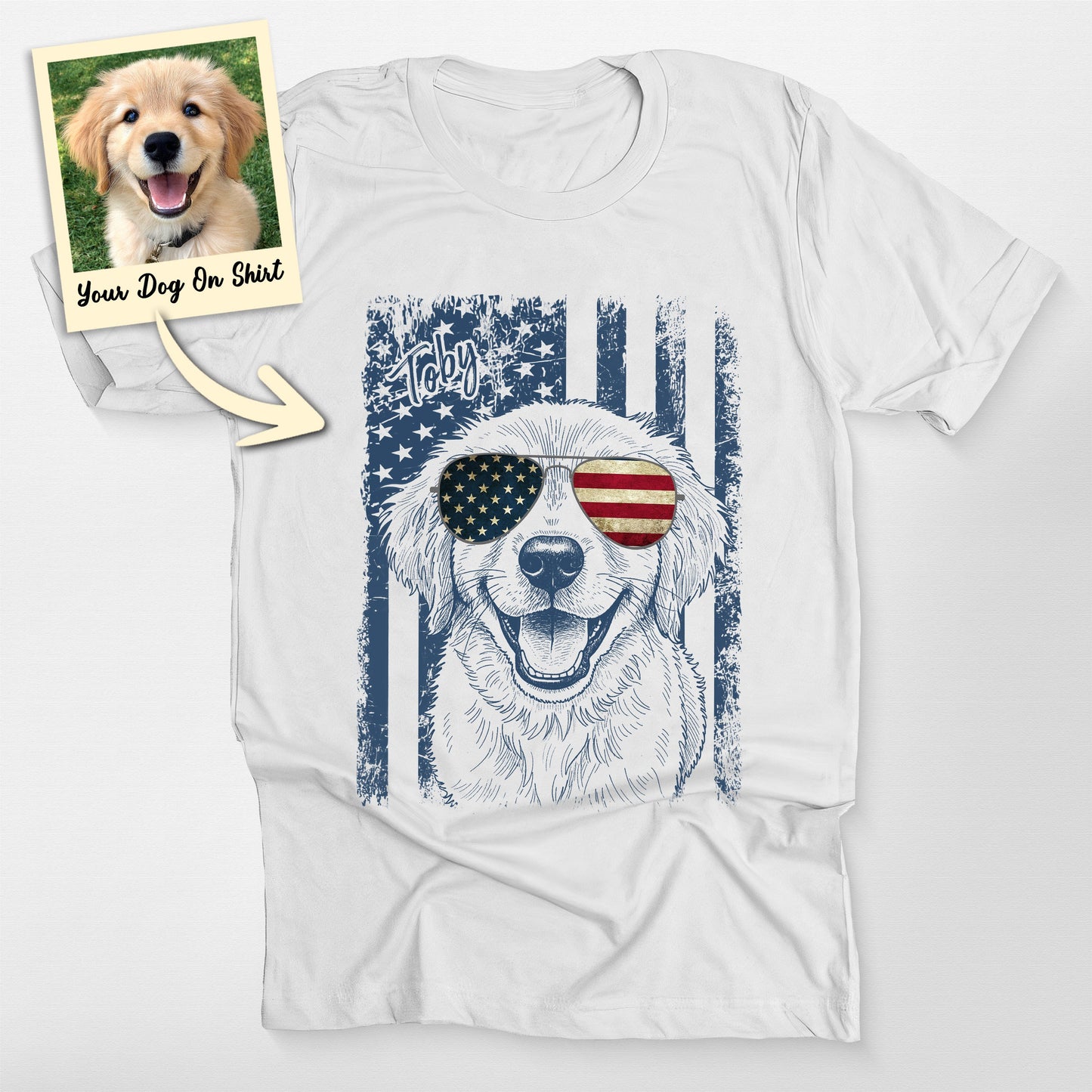 Customized Golden Retriever Shirt Patriotic Be (view 5)